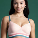 Softdots Solid Non-Wired Full Coverage Heavily Padded Bra - Peach